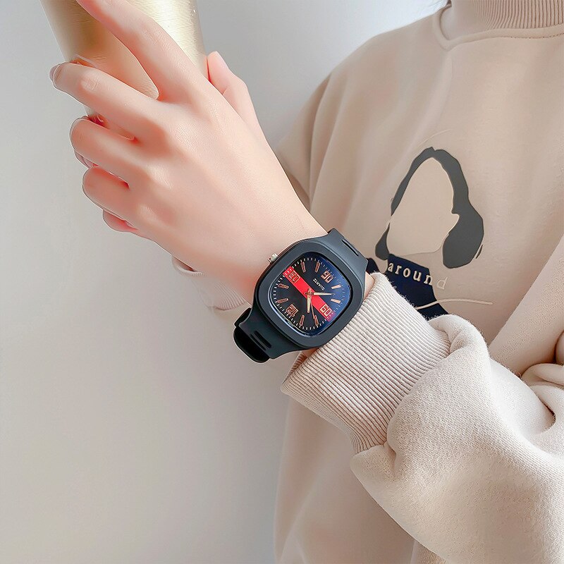 New Brand Color Matching Casual Men's Quartz Watch Fashion Couple Clock Men and Women Students College Detachable Wristwatch