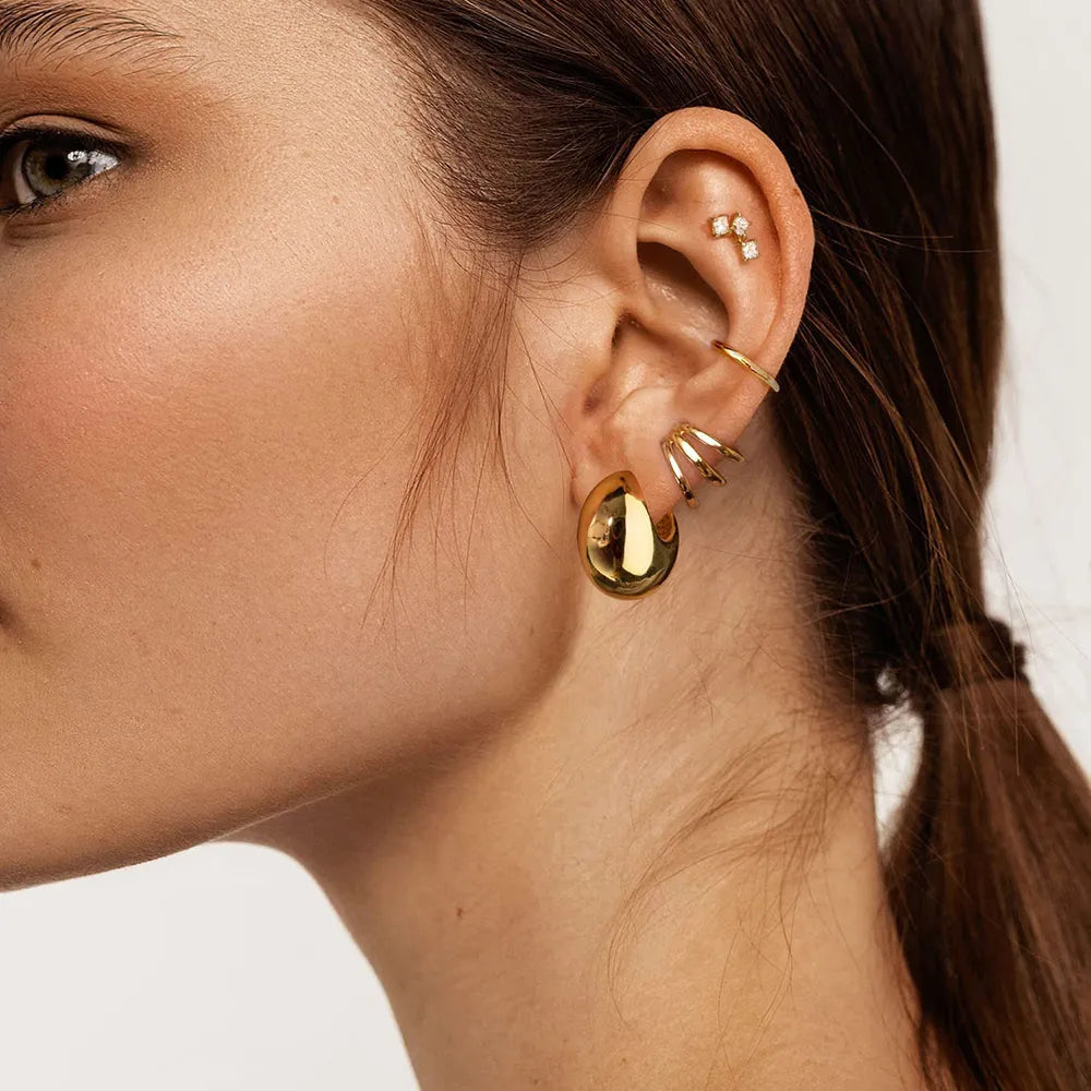 sealbeer A&A Gold Round Chunky Earrings