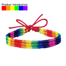 Load image into Gallery viewer, Nepal Rainbow Lesbians Gays Bisexuals Transgender Bracelets for Women Girls Pride Woven Braided Men Couple Friendship Jewelry