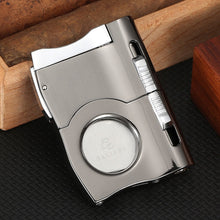 Load image into Gallery viewer, GALINER Cigar Cutter Built-in 2 Size Cigar Punch Locked Blades Luxury Metal Cutters Guillotine For COHIBA Cigars