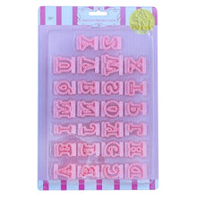 Load image into Gallery viewer, 26pcs/set Alphabet Cake Molds Cakes Sugar Paste Letter Cookies Cutter Words Press Stamp Baking Embossing Mould for Home DIY Cake