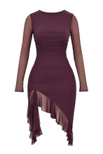 Load image into Gallery viewer, sealbeer A&amp;A Luxe Long Sleeve Ruffle Ruched Midi Dress