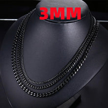Load image into Gallery viewer, HNSP Stainless Steel Necklace Chain For Men Cuban Male Neck Jewelry שרשרת לגבר