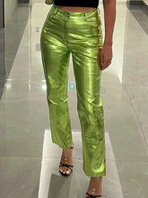 Load image into Gallery viewer, sealbeer A&amp;A Metallic Straight Leg High Waist Trousers