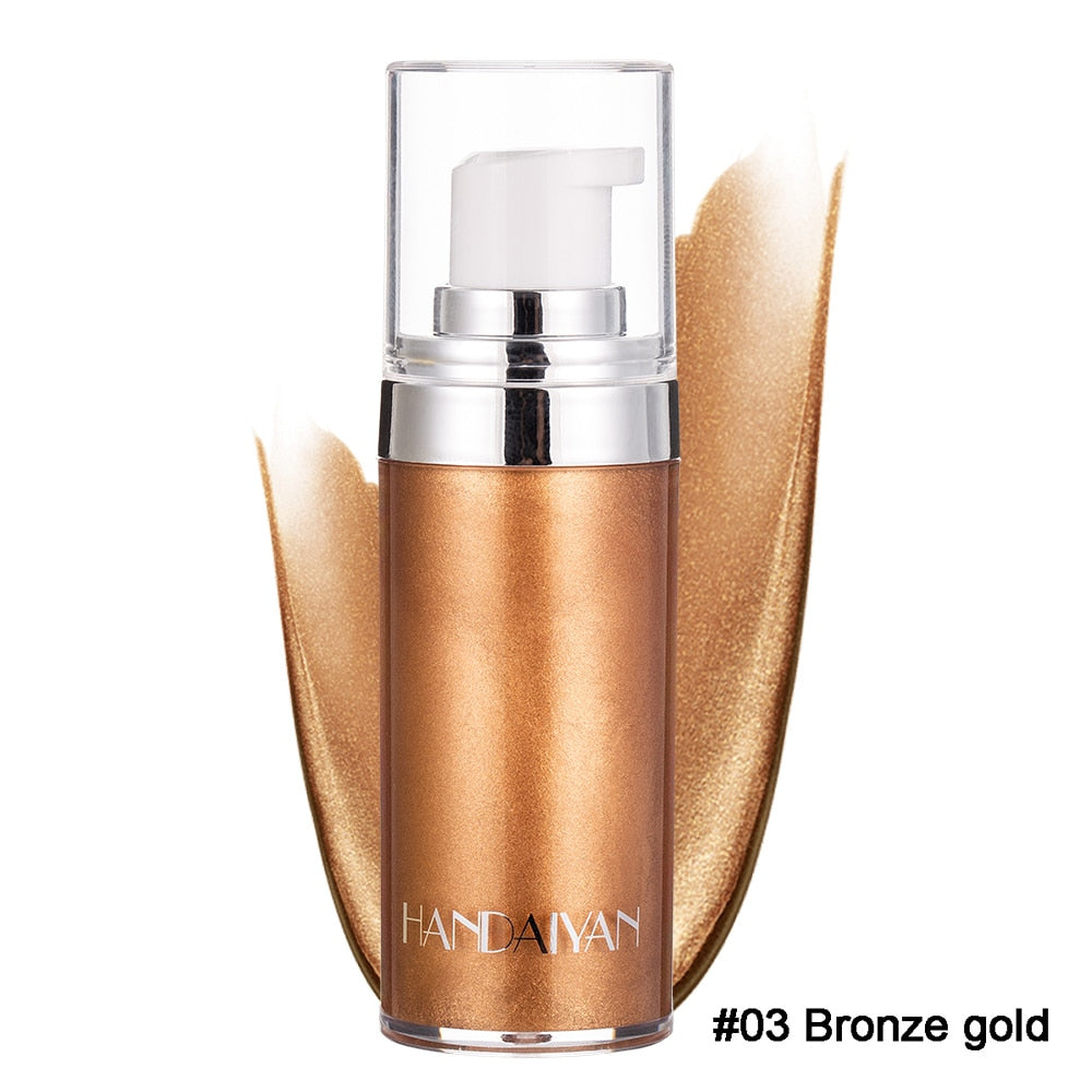 4 Colors Shimmer Spray Highlighter Illuminator Face Contouring Brighten Body Bronzer Glitter Liquid Highlight Makeup Cosmetic