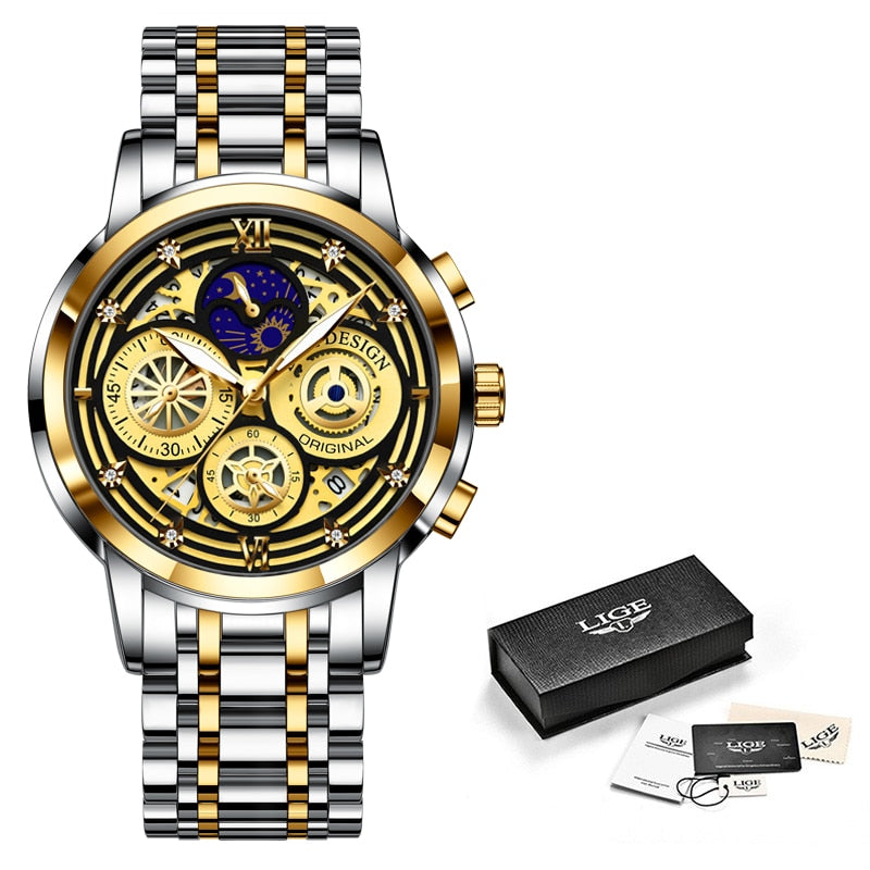 LIGE 2022 New Gold Watch Women Watches Ladies Creative Steel Women&#39;s Bracelet Watches Female Waterproof Clock Relogio Feminino