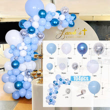 Load image into Gallery viewer, Baby Shower Birthday Balloons Blue Metallic Balloon Garland Arch Kit Welcome Girl Baptism Confetti Birthday Party Decoration