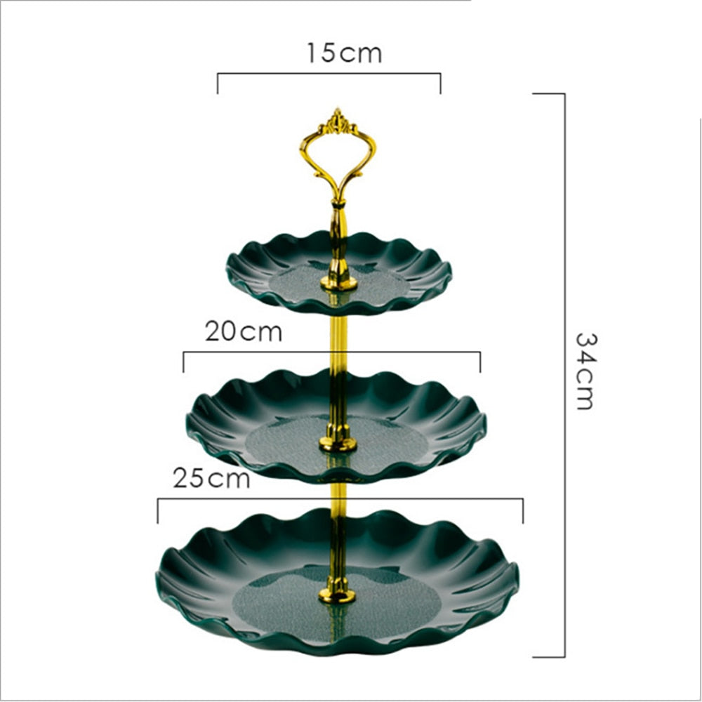 Table Plates Luxury Tableware Wedding Party Candy Dessert Dishes Fruit Bowl Home Cake Display Standing Kitchen Decoration Trays