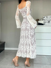 Load image into Gallery viewer, sealbeer A&amp;A Luxe Vintage Square Collar Lace Long Sleeve Maxi Dress