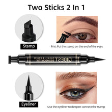 Load image into Gallery viewer, QIBEST Eyeliner Stamp Liquid Eyeliner Pencil 2 In1 Double-Headed Seal Pen Stamps Eyeliner Waterproof Quick Dry Eye Liner Makeup