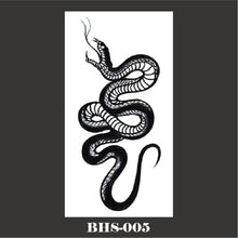Load image into Gallery viewer, Black Snake Temporary Tattoo Stickers for Women Men Body Waist Waterproof Fake Tattoo Dark Wine Big Size Snake Tattoo New