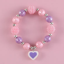 Load image into Gallery viewer, Children Necklace Cute Unicorn Pendant Kids Pink Purple Beaded Girls Necklace Wholesale Sweet Beads DIY Jewelry For Gifts