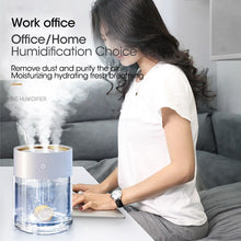 Load image into Gallery viewer, 2000ml Air Humidifier USB Ultrasonic Aromatherapy Essential Oil Diffuser With LED Lamp Triple Nozzle Heavy Fog Aroma Humidifiers