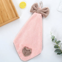 Load image into Gallery viewer, Coral Velvet Bowknot Soft Hand Towels Bathroom Thickened Microfiber Towel Absorbent Cleaning Rags Home Kitchen Wipe Dishcloths