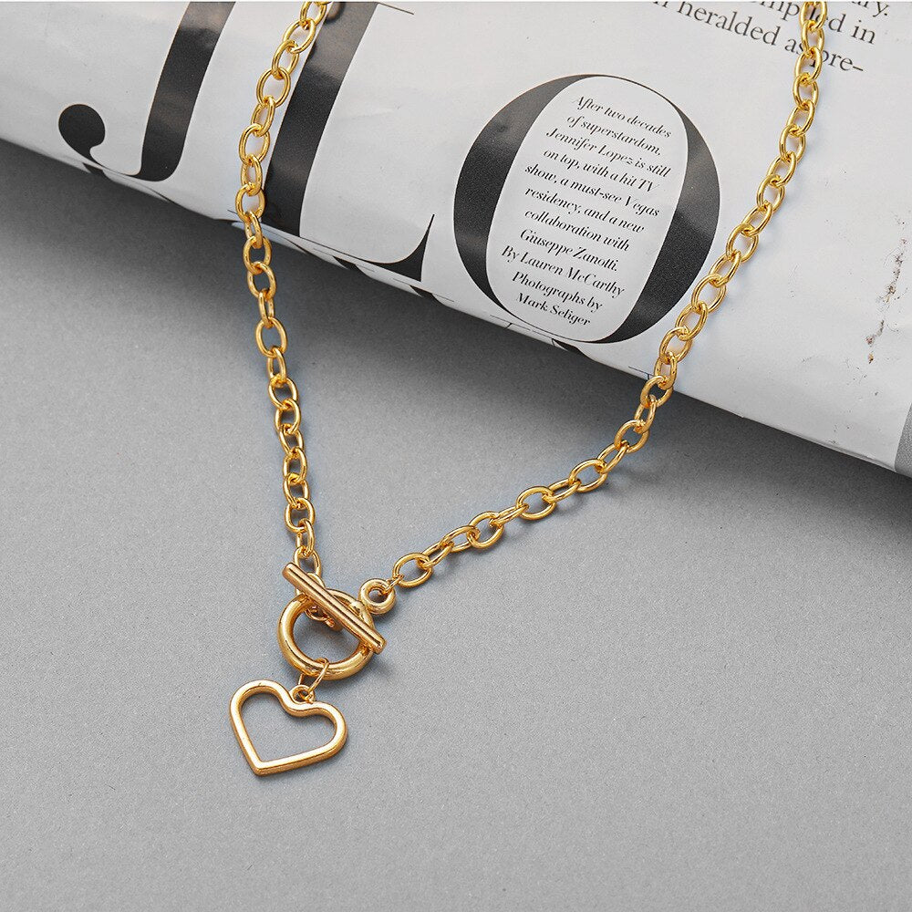 Trend Jewelry Large Women's Neck Chain Necklace Big Choker Necklace Gold Silver Coor Jewelry On The Neck 2022 Grunge Collares