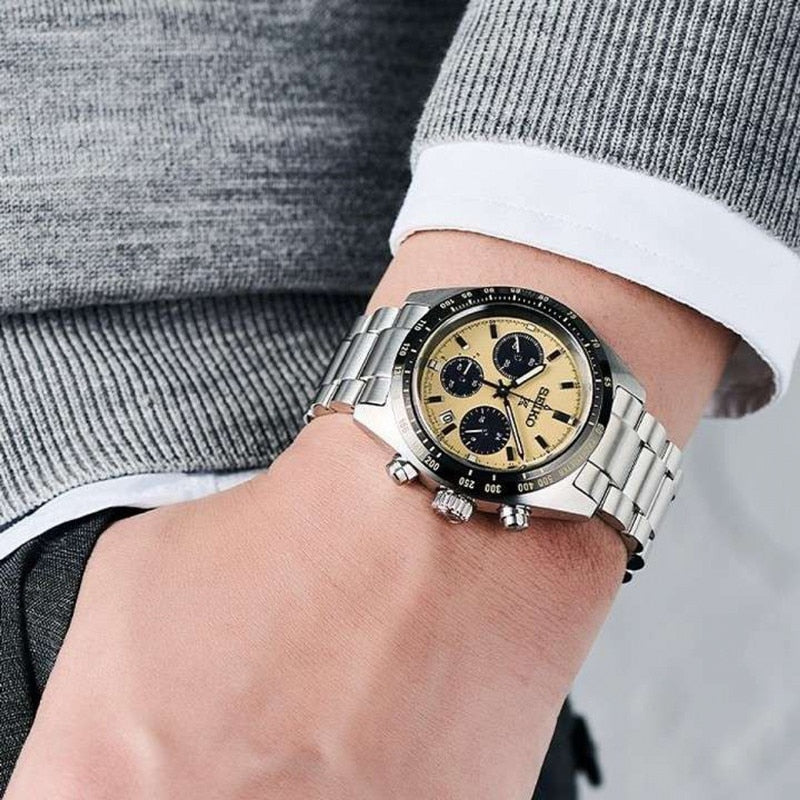 Seiko Watch Men Automatic Quartz Watch 6 Pin Date Muti-fuction Chronograph Men Clock Luminous Waterproof Stainless Steel Watch