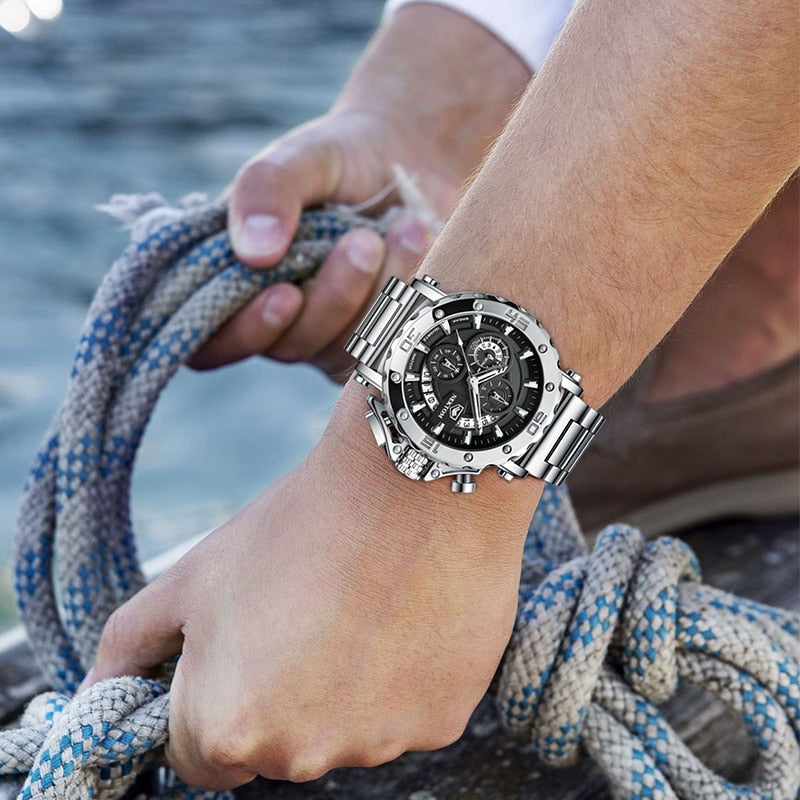 NEKTOM Men&#39;s Watches Quartz Watch Waterproof Watches Steel Strap Wristwatch Watches For Men Military Watch Clock Sports Watches