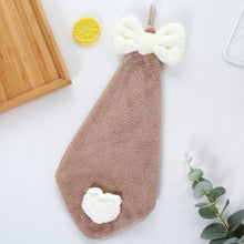Load image into Gallery viewer, Coral Velvet Bowknot Soft Hand Towels Bathroom Thickened Microfiber Towel Absorbent Cleaning Rags Home Kitchen Wipe Dishcloths