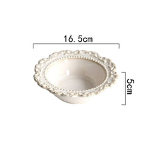 Load image into Gallery viewer, French Baroque Vintage Relief Dinner Plate Nordic Vintage Solid Color Carving Craft Dishes and Plates Sets Household Kitchenware
