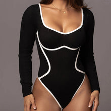 Load image into Gallery viewer, sealbeer A&amp;A Ribbed Long Sleeve Square Collar Bodysuit