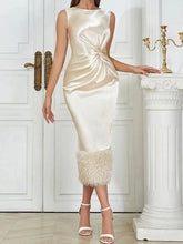 Load image into Gallery viewer, sealbeer A&amp;A Luxe Feather Tassels Midi Bodycon Dress