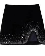 Load image into Gallery viewer, sealbeer A&amp;A Sequined Velvet Mini Skirt