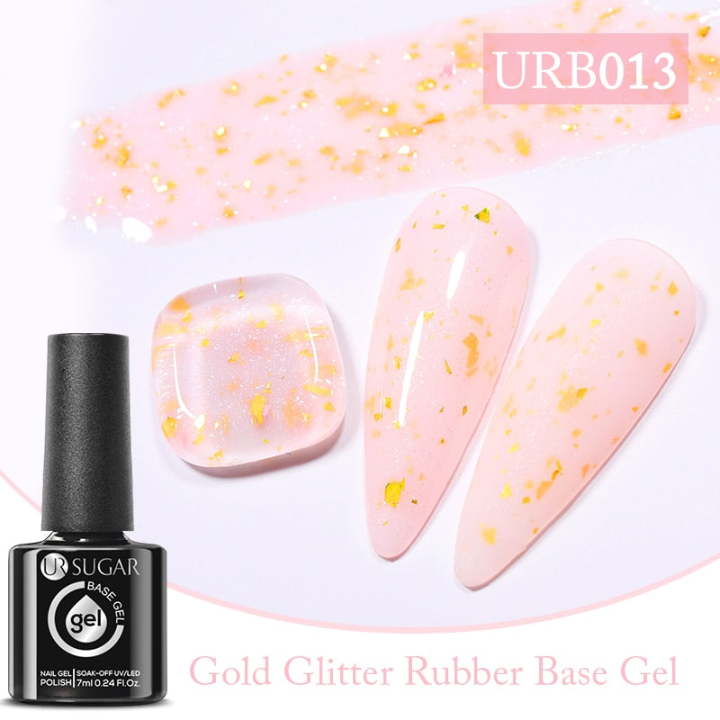UR SUGAR 7ml Gold Glitter Mineral Gel Nail Polish Soak Off UV LED Gel Nail Platinum Shining Sequin Semi Permanent Manicure