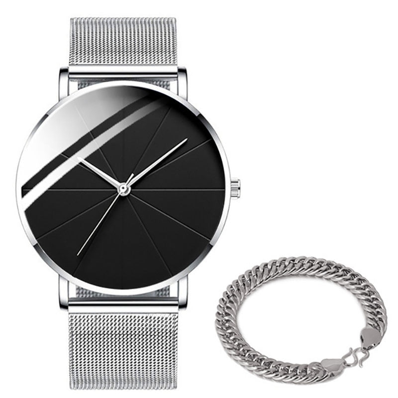 2022 Minimalist Men&#39;s Fashion Watches Simple Men Business Ultra Thin Stainless Steel Mesh Belt Quartz Watch relogio masculino