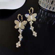 Load image into Gallery viewer, New Diamond Butterfly Tassel High-end Atmospheric Earrings For Women Korean Fashion Earring Daily Birthday Party Jewelry Gifts