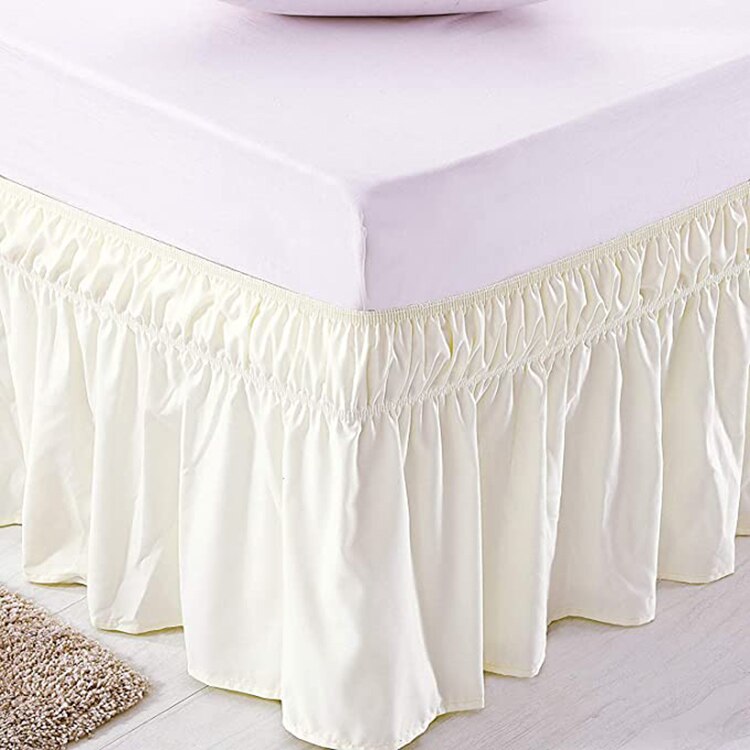 Hotel Room Bed Skirt Wrap Around Elastic Bed Skirts Without Bed Surface Twin /Full/ Queen/ King Size 38cm Height for Home Decor