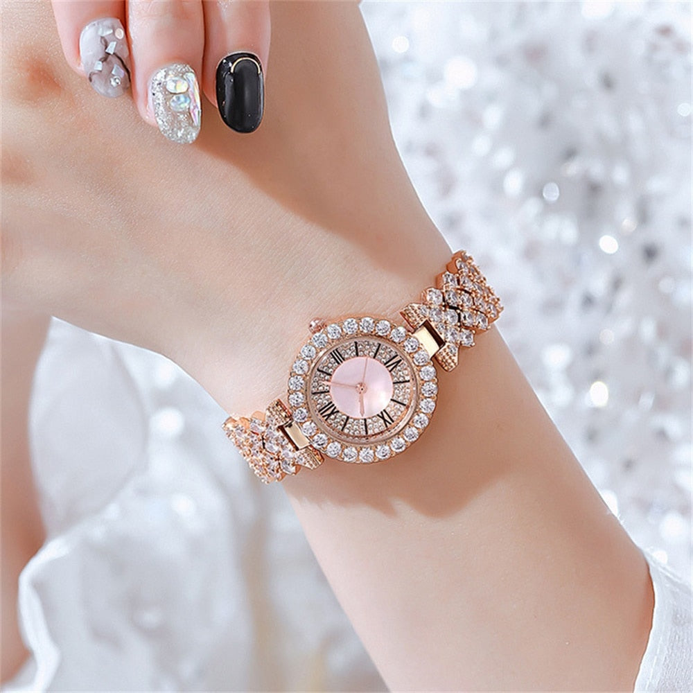 Women's Watch Bracelet Set Jewelry Diamond Elegant Quartz  Luxury Fashion Trend Business Watch Girl Anniversary Birthday Gift