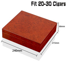 Load image into Gallery viewer, Cedar Wood Travel Cigar Humidor Box With Humidifier Hygrometer Humidor Cigar Box Case Glass Humidors Fit 20-30 Cigars