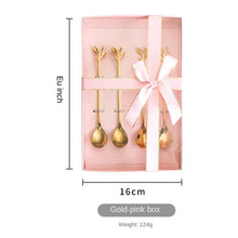 Load image into Gallery viewer, 1/5PCS Creative Personality Stainless Steel Gold Spoons Tree Leaf Spoon Coffee Spoon Tea Spoon Home Restaurant Dessert Cucharas