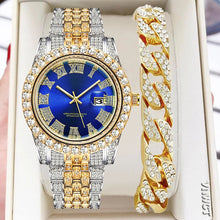 Load image into Gallery viewer, Diamond Men Women Watches Gold Watch Ladies Wrist Watch Luxury Rhinestone Unisex Bracelet Watches Female Clock Relogio Feminino