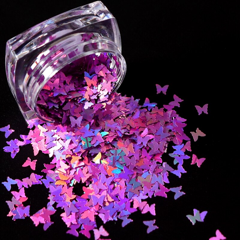1 Box Holographic Laser Nail Glitter Fall Leaves Shape Chameleon Sequins Flakes Maple Leaf Tool Nail Art Decoration Manicure