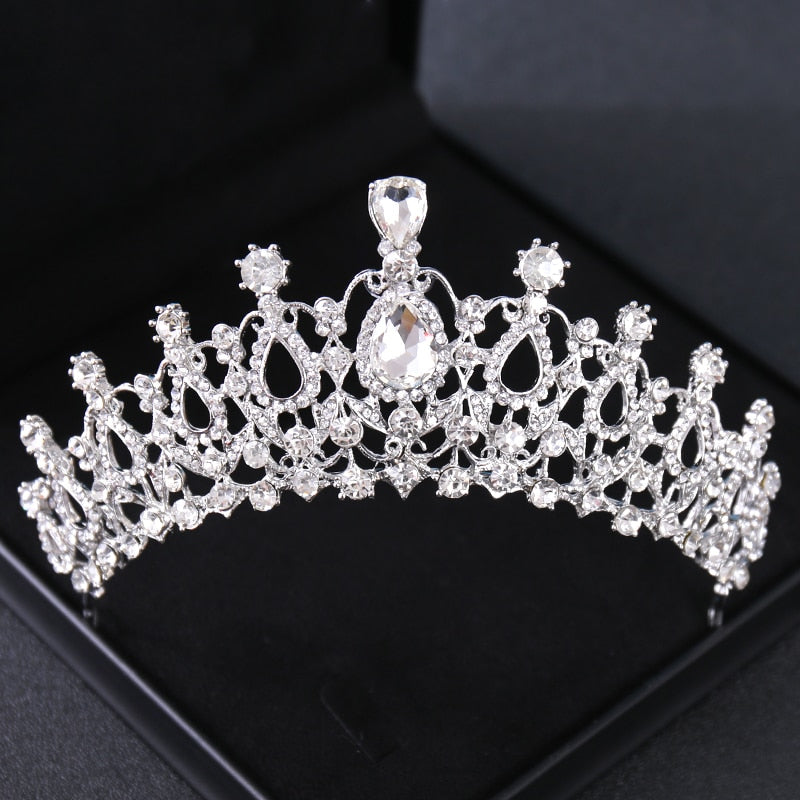 Baroque Crystal Crown Tiara Vintage Rhinestone Women Crowns And Tiaras Diadems Headbands Bridal Wedding Hair Accessories Jewelry
