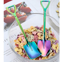 Load image into Gallery viewer, Shovel Spoon Stainless Steel Teaspoon For Coffee Spoon Fruit Ice Cream Dessert Scoop Kitchen Accessories Wedding Christmas Gift