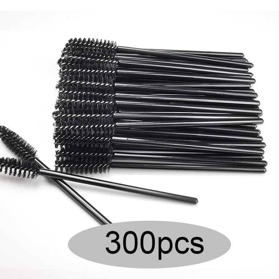 50/100/300/500pcs Eyebrow Eyelash Brushes Eyelash Spoolies Mascara Wands Disposable Applicator for Eyelash Extension Makeup Tool