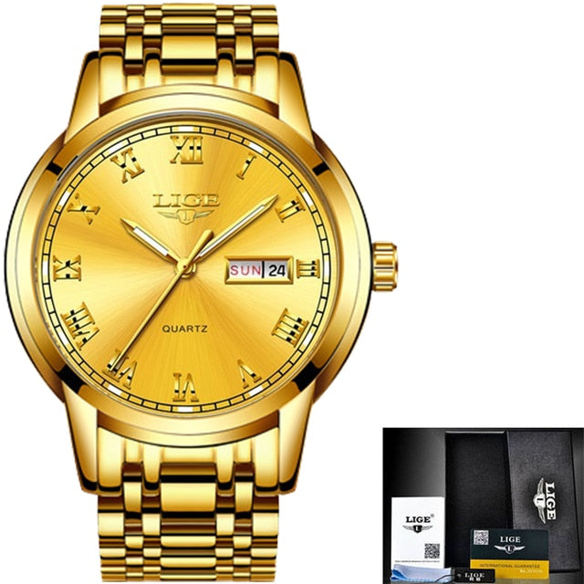 LIGE 2023 New Gold Watch Women Watches Ladies Creative Steel Women&#39;s Bracelet Watches Female Waterproof Clock Relogio Feminino