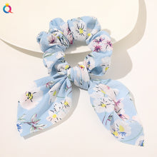 Load image into Gallery viewer, Fashion Print Hair Scrunchie Bowknot Hair Rope for Women Girls Ponytail Holder Hair Ties Elastic Hair Bands Hair Accessories