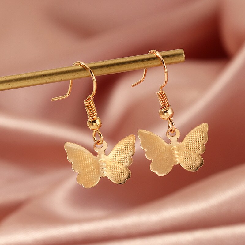Korean Asymmetry Rhinestone Butterfly Tassel Earrings for Women Girls Fashion Elegant Pearl Chain Earrings Jewelry Gifts