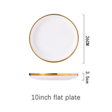 Load image into Gallery viewer, White Tableware Set Ceramic Dinner Plates Dishes Plates and Bowls Set Food Plate Salad Soup Bowl Dinnerware Set for Restaurant