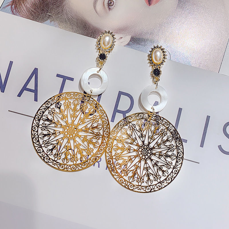 New personality fashion design zircon earrings for women light luxury web celebrity temperament tassels pearl earrings for women