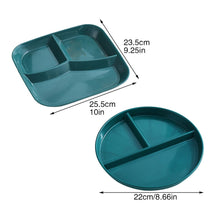 Load image into Gallery viewer, Portion Control Food Dish Home Kitchen For Adults Reusable PP Round Square Dinner Plate Diet Non Slip Dinnerware 3 Compartments