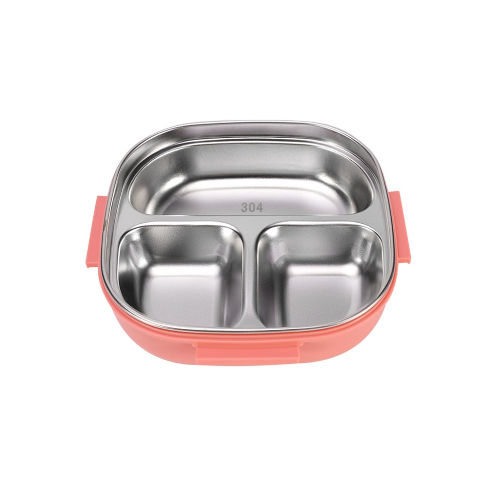 550ML Kids Baby Bento Stainless Steel Leakproof School Lunch Box Travel Lid Food Storage Anti Slip Portable Outdoor Picnic