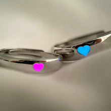 Load image into Gallery viewer, Fashion Luminous Heart Ring Love Heart Retro Stainless Steel Fluorescent Rings for Men Plus Couple Rings Luxury Jewelry Gift