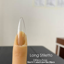 Load image into Gallery viewer, Gel Nail Extensions Soft Gel Press On Nail Tips Short Stiletto Full Cover Fake Nails Faux Ongles