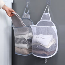 Load image into Gallery viewer, Folding Laundry Basket Organizer for Dirty Clothes Bathroom Clothes Mesh Storage Bag Household Wall Hanging Basket Frame Bucket