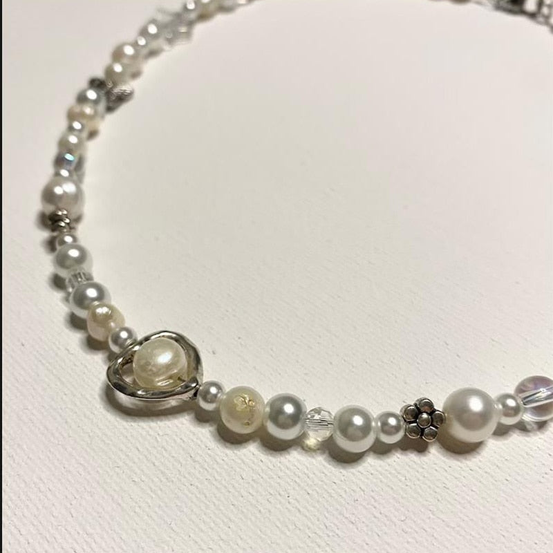 Fairy Pearls Beaded Fairycore Necklace  Bead Choker Beautiful Glass Beaded Necklace