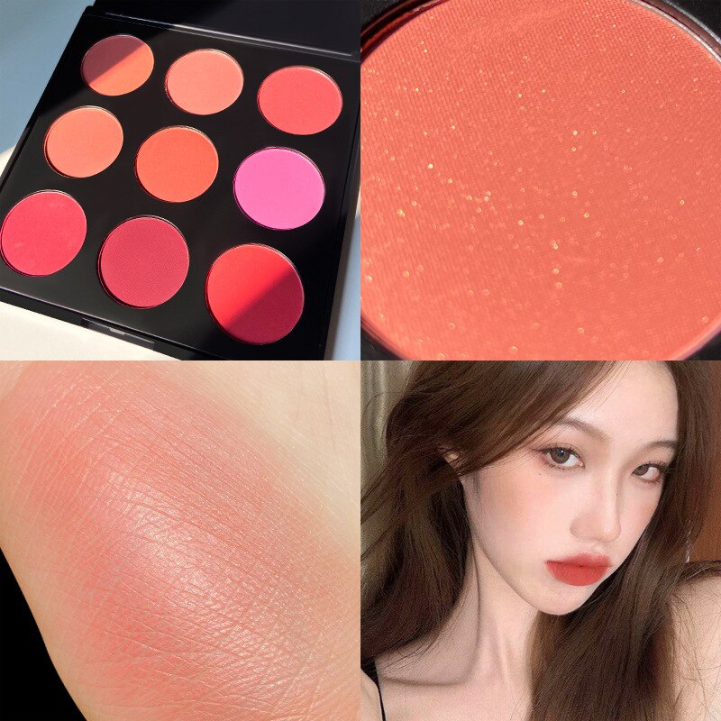 9 Color Blush Ins Net Red Contour Trimming Primer Pearl Matte Peach Blossom Makeup Bean Paste Color